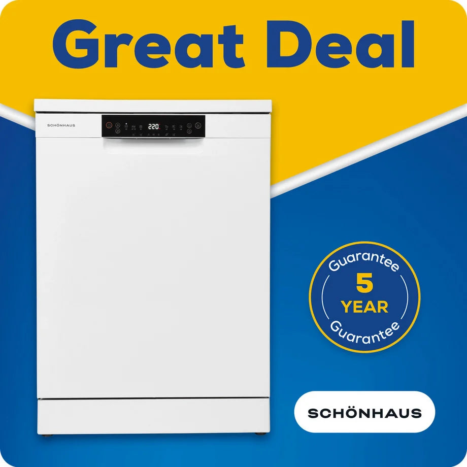 Schonhaus DWSF0115FSBW Dishwasher In White - 15 Place Setting