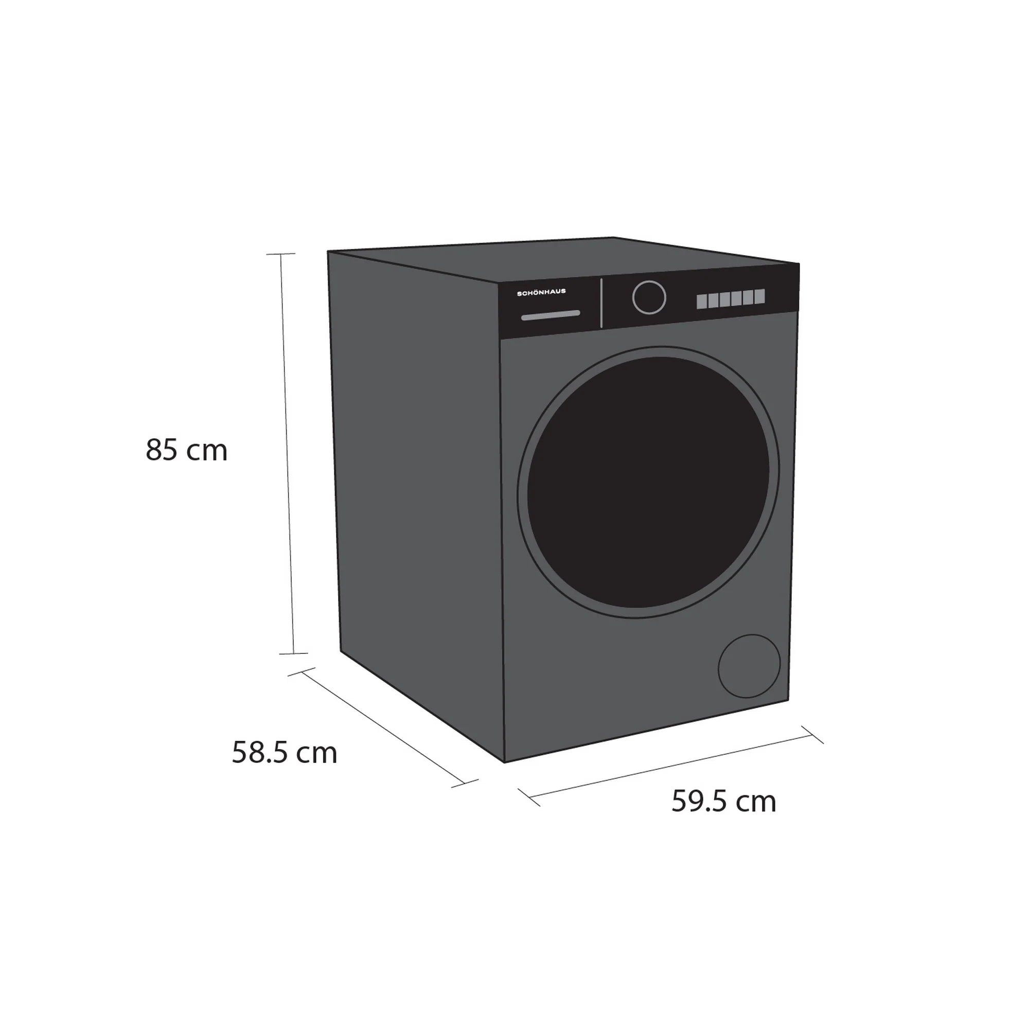 Schonhaus WMSF01914AG 9kg 1400 Spin Washing Machine - Graphite