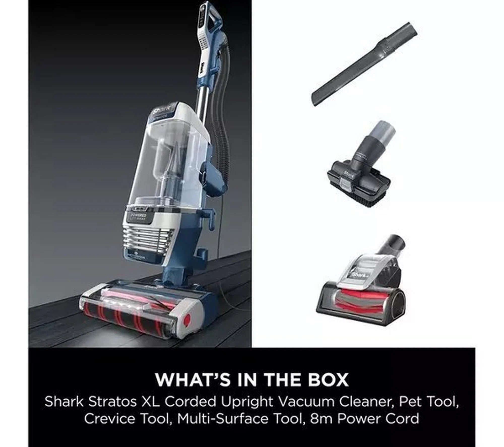 Shark AZ3000UKT Shark Stratos XL Anti Hair Wrap Plus Anti-Odour Upright Vacuum - Navy Blue