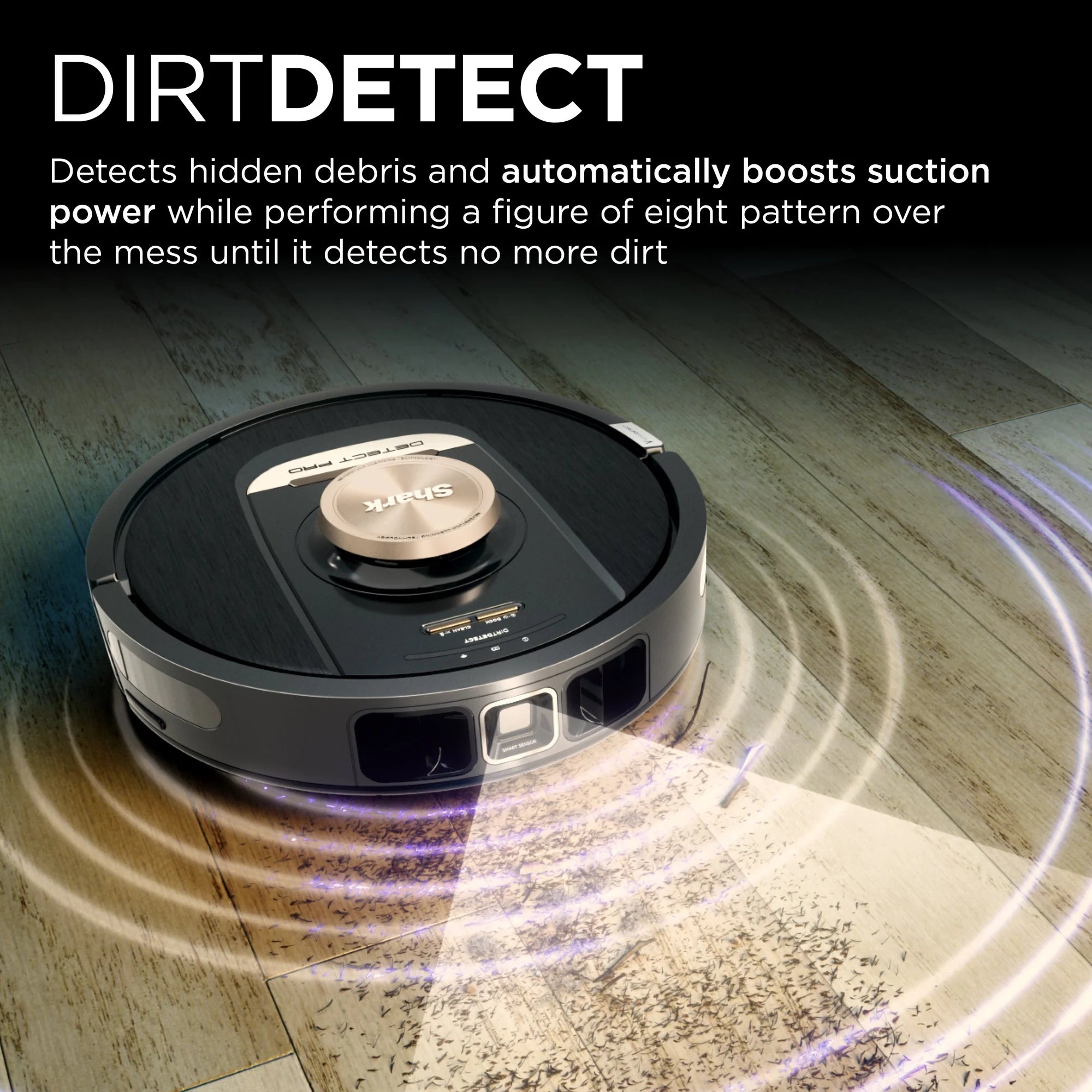 Shark RV2820VEUK PowerDetect Self-Empty Robot Vacuum - 100 Min Minutes Run Time - Black