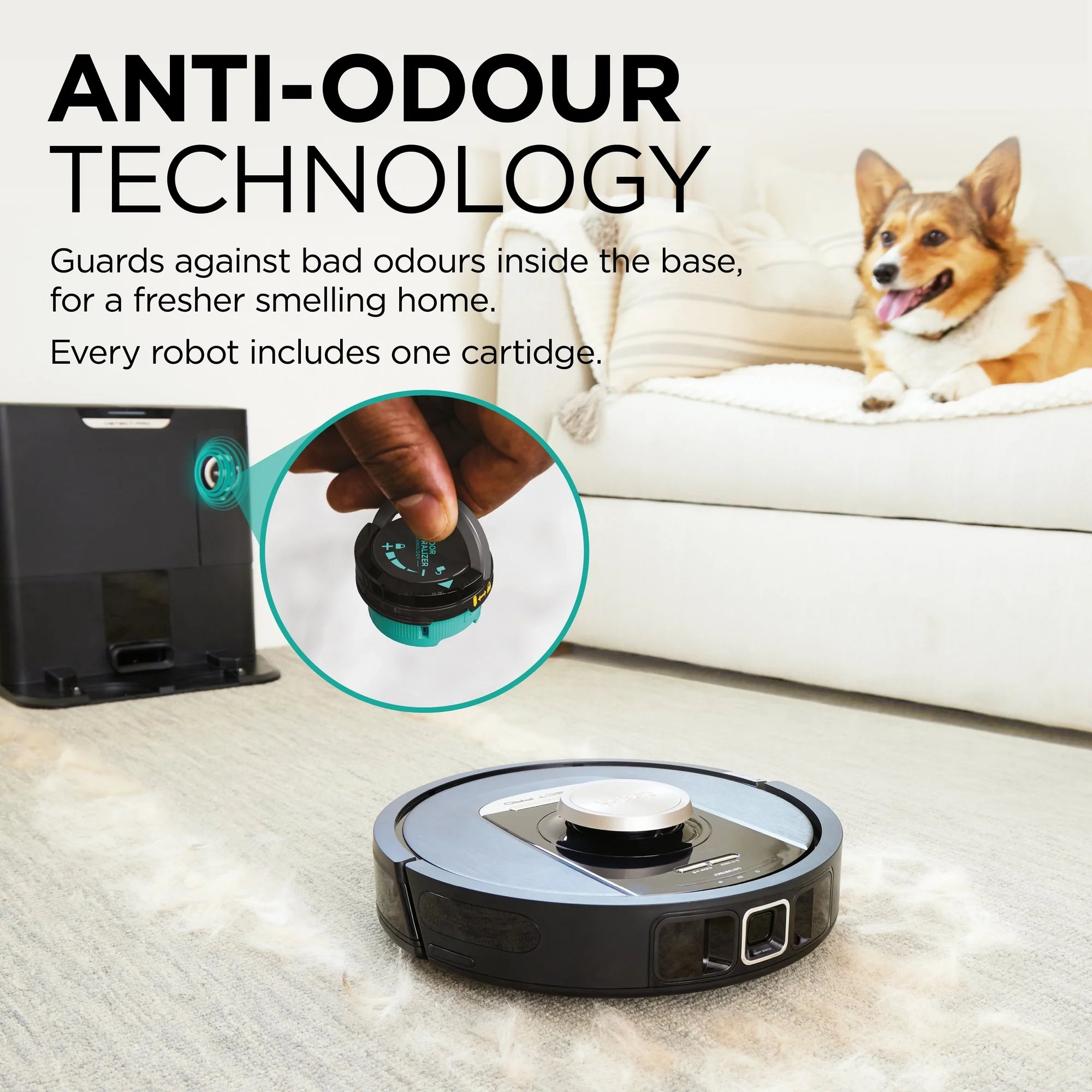 Shark RV2820VEUK PowerDetect Self-Empty Robot Vacuum - 100 Min Minutes Run Time - Black