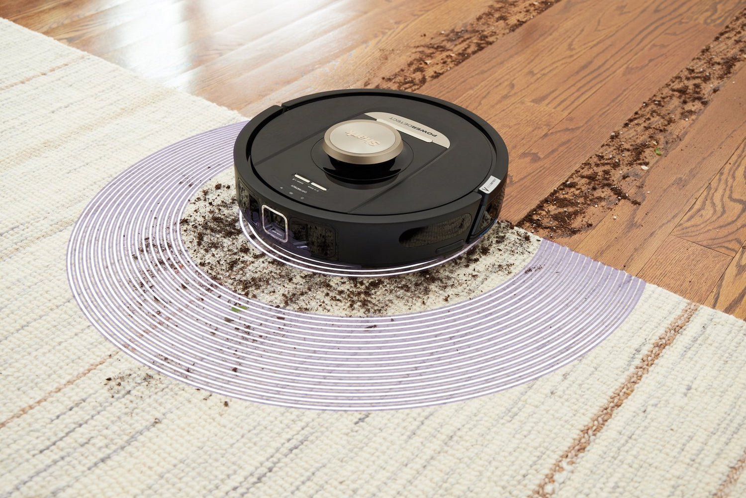 Shark RV2820VEUK PowerDetect Self-Empty Robot Vacuum - 100 Min Minutes Run Time - Black