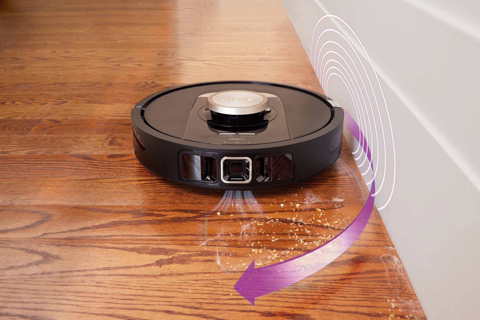 Shark RV2820VEUK PowerDetect Self-Empty Robot Vacuum - 100 Min Minutes Run Time - Black