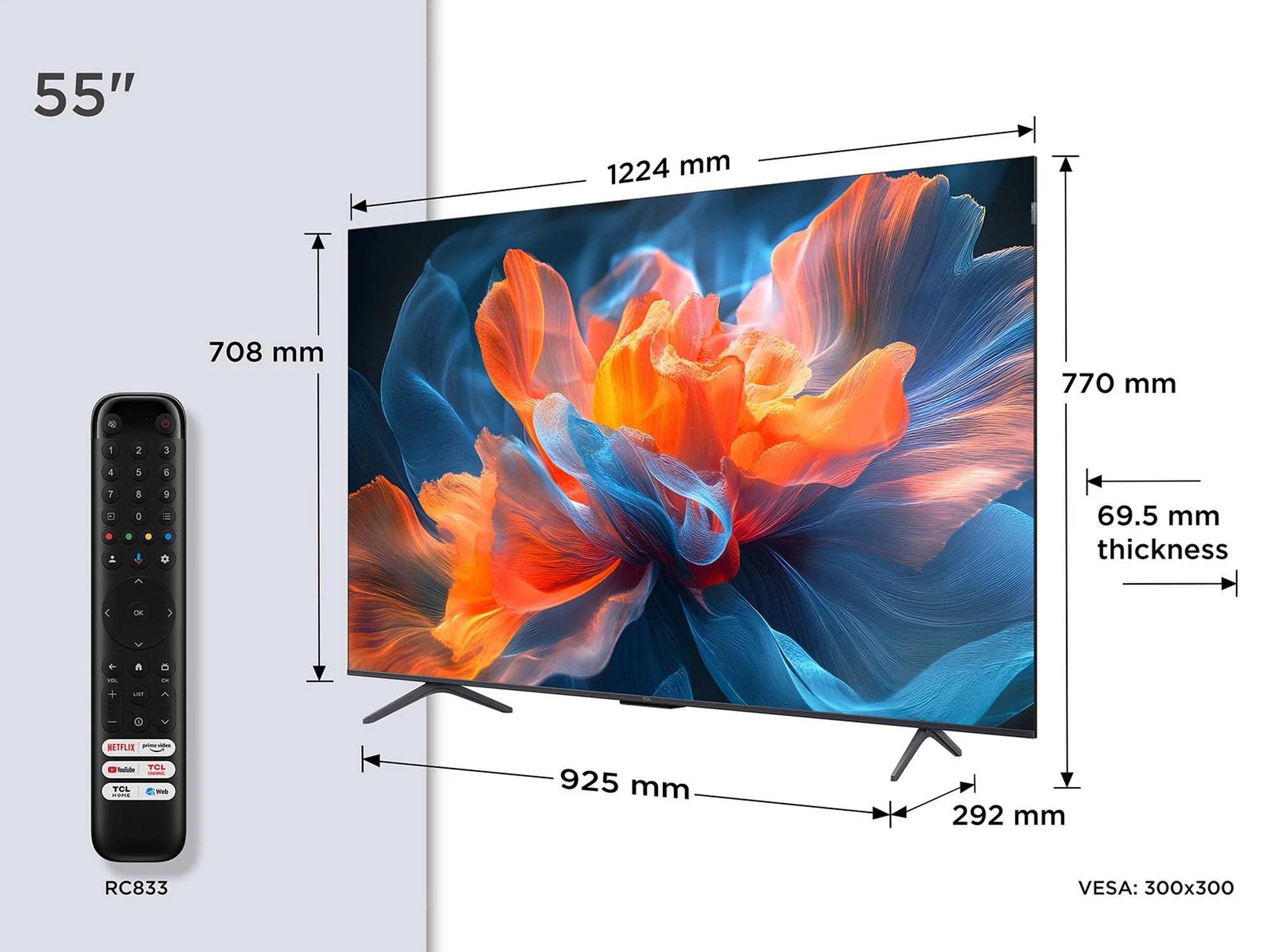 TCL 55T8C-UK 55" 4K QLED HDR Ultra HD Google TV