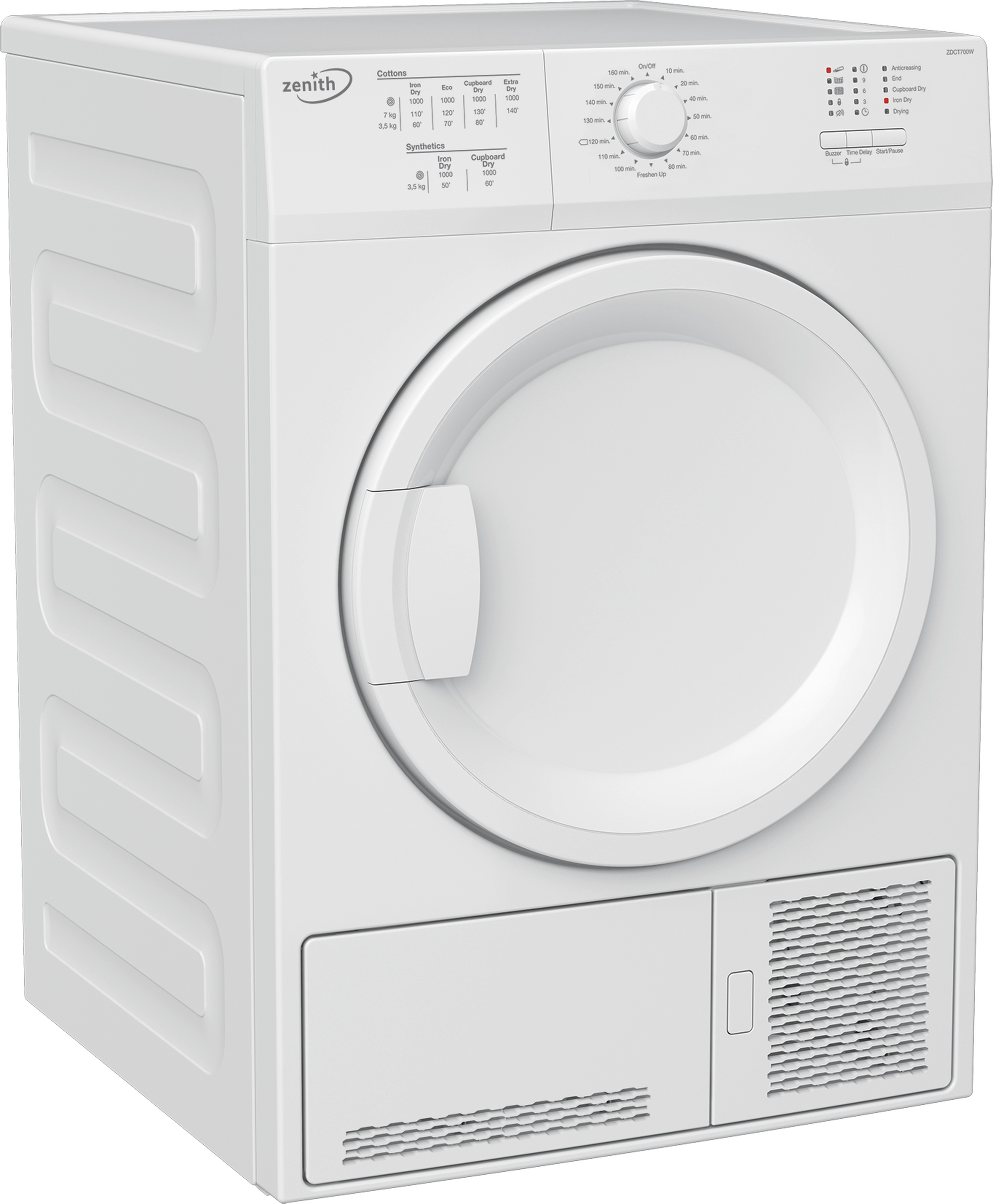 Zenith ZDCT700W 7kg Condenser Tumble Dryer - White